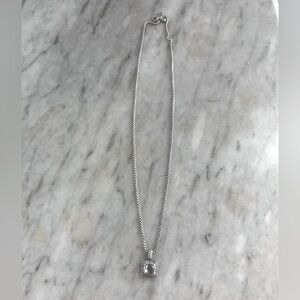 David Yurman Petite Albion Pendant Necklace with White Topaz and Diamonds